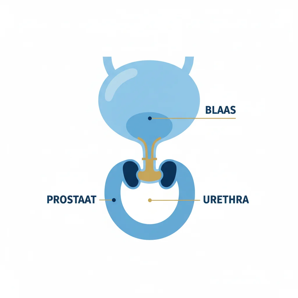 Informatief diagram van voedingsstoffen die een normale prostaatfunctie ondersteunen